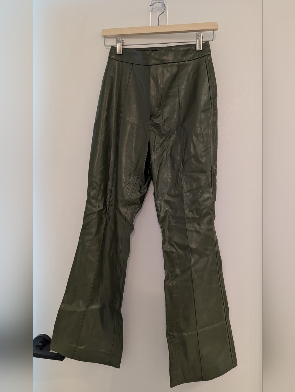 Zara Olive Faux Leather Pants